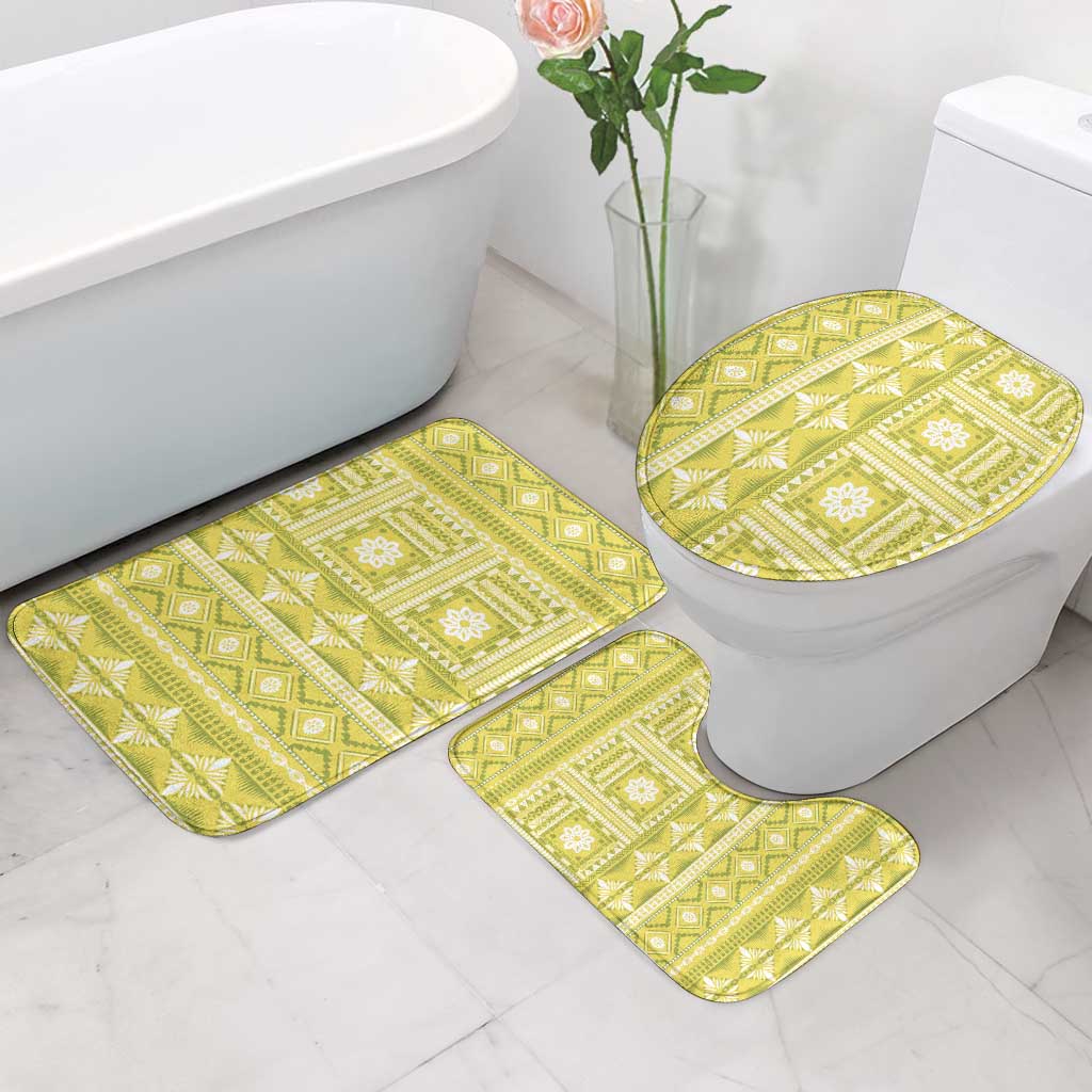 Fiji Masi All Yellow Bathroom Set Tapa Pattern - Polynesian Pride