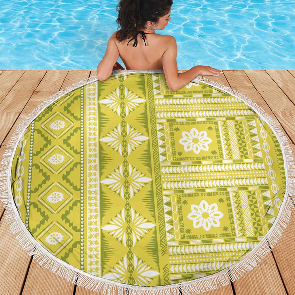 Fiji Masi All Yellow Beach Blanket Tapa Pattern - Polynesian Pride