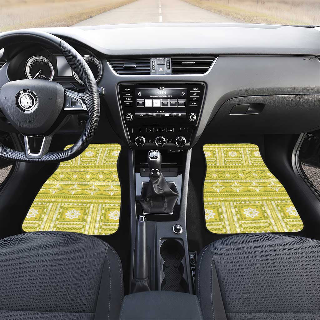 Fiji Masi All Yellow Car Mats Tapa Pattern - Polynesian Pride