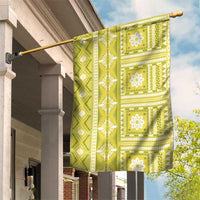 Fiji Masi All Yellow Garden Flag Tapa Pattern - Polynesian Pride