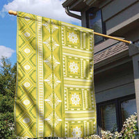 Fiji Masi All Yellow Garden Flag Tapa Pattern - Polynesian Pride