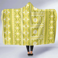 Fiji Masi All Yellow Hooded Blanket Tapa Pattern - Polynesian Pride