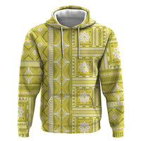 Fiji Masi All Yellow Hoodie Tapa Pattern - Polynesian Pride