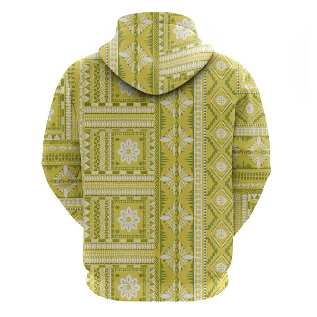 Fiji Masi All Yellow Hoodie Tapa Pattern - Polynesian Pride