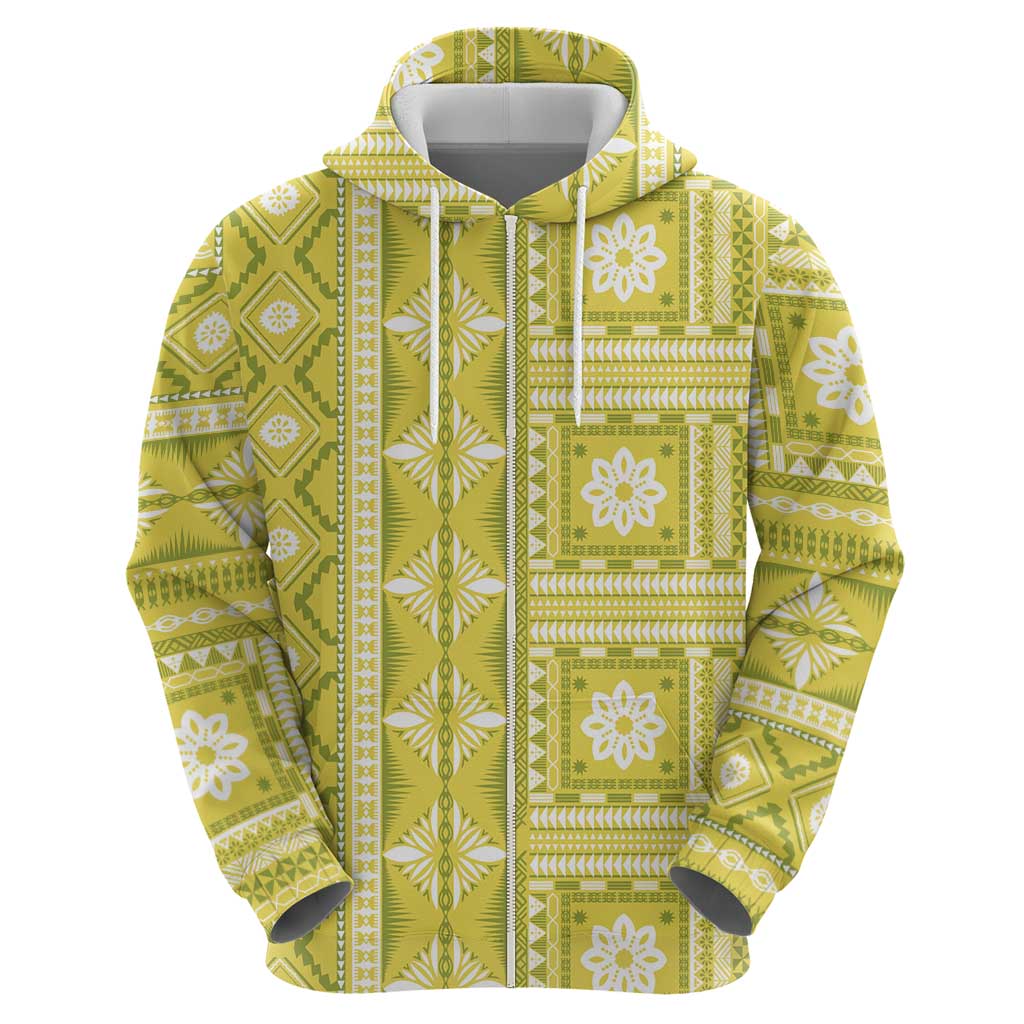 Fiji Masi All Yellow Hoodie Tapa Pattern - Polynesian Pride