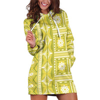 Fiji Masi All Yellow Hoodie Dress Tapa Pattern - Polynesian Pride
