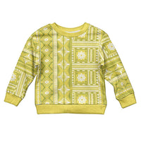 Fiji Masi All Yellow Kid Ugly Christmas Sweater Tapa Pattern - Polynesian Pride