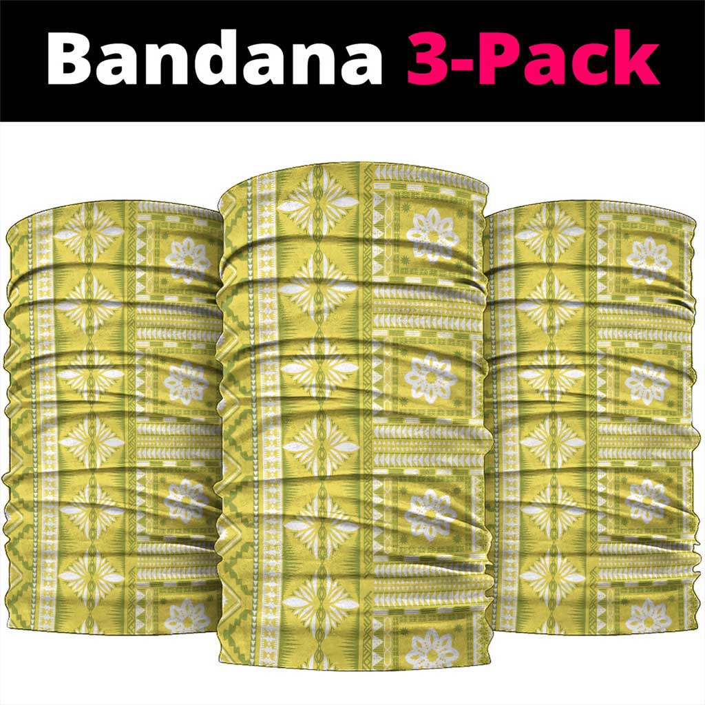 Fiji Masi All Yellow Neck Gaiter Tapa Pattern - Polynesian Pride