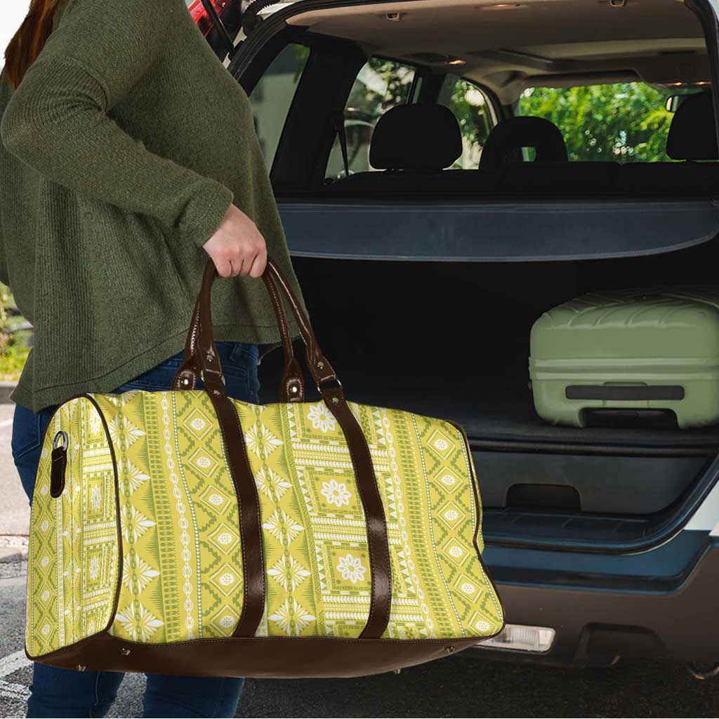 Fiji Masi All Yellow Travel Bag Tapa Pattern - Polynesian Pride