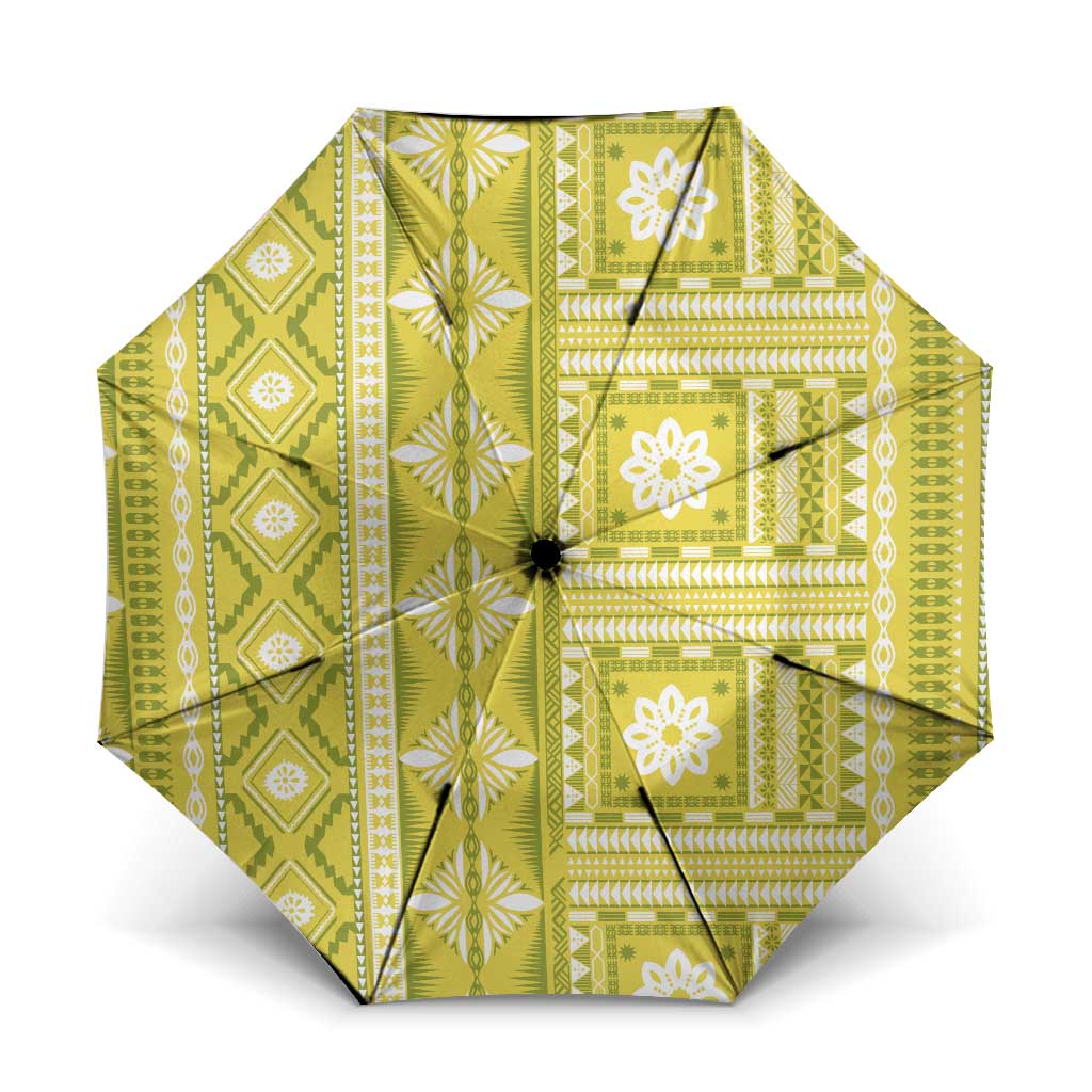 Fiji Masi All Yellow Umbrella Tapa Pattern - Polynesian Pride