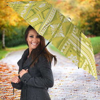 Fiji Masi All Yellow Umbrella Tapa Pattern - Polynesian Pride