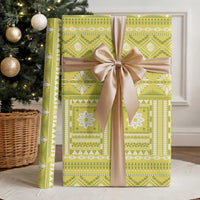 Fiji Masi All Yellow Wrapping Paper Tapa Pattern - Polynesian Pride