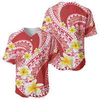Plumeria Polynesian Coral Glitter Pattern Baseball Jersey