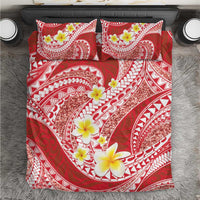 Plumeria Polynesian Coral Glitter Pattern Bedding Set