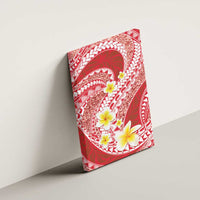 Plumeria Polynesian Coral Glitter Pattern Canvas Wall Art