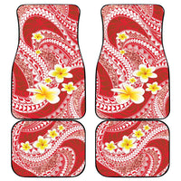 Plumeria Polynesian Coral Glitter Pattern Car Mats