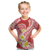 Plumeria Polynesian Coral Glitter Pattern Kid T Shirt LT01 Coral - Polynesian Pride