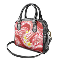 Plumeria Polynesian Coral Glitter Pattern Shoulder Handbag