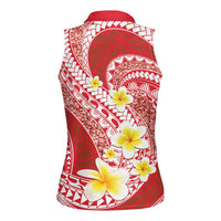 Plumeria Polynesian Coral Glitter Pattern Women Sleeveless Polo Shirt LT01 - Polynesian Pride