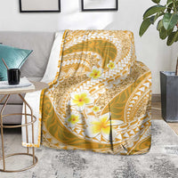 Plumeria Polynesian Gold Glitter Pattern Blanket