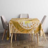Plumeria Polynesian Gold Glitter Pattern Tablecloth