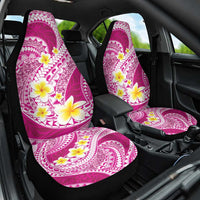 Plumeria Polynesian Pink Glitter Pattern Car Seat Cover