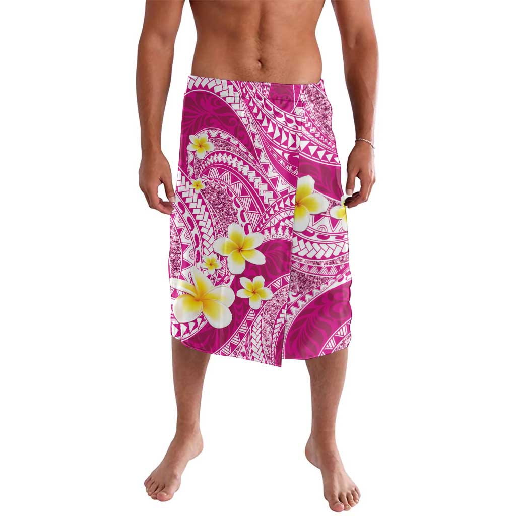 Plumeria Polynesian Pink Glitter Pattern Lavalava
