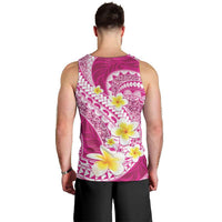 Plumeria Polynesian Pink Glitter Pattern Men Tank Top
