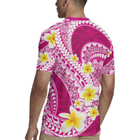 Plumeria Polynesian Pink Glitter Pattern Rugby Jersey