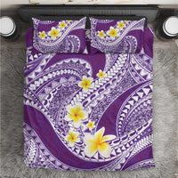 Plumeria Polynesian Purple Glitter Pattern Bedding Set