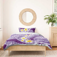 Plumeria Polynesian Purple Glitter Pattern Bedding Set