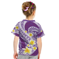 Plumeria Polynesian Purple Glitter Pattern Kid T Shirt LT01 - Polynesian Pride