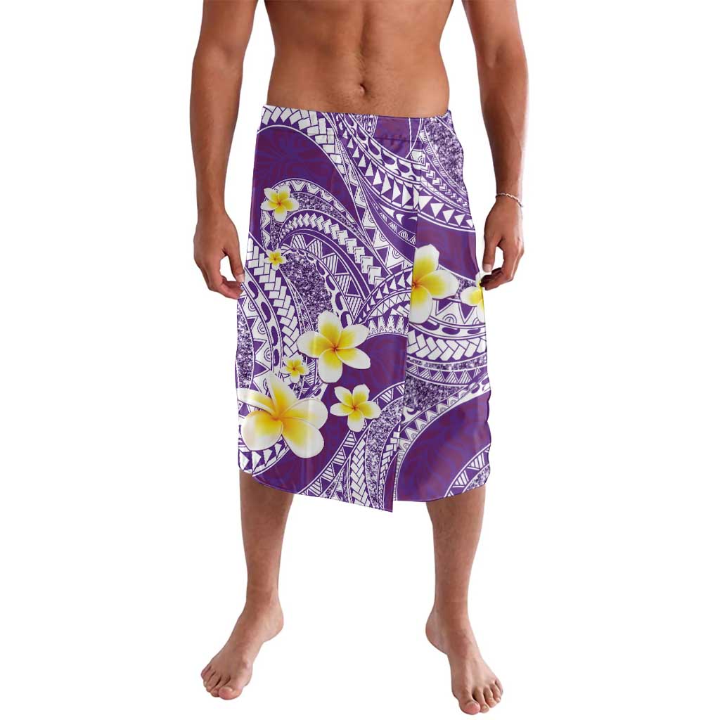 Plumeria Polynesian Purple Glitter Pattern Lavalava