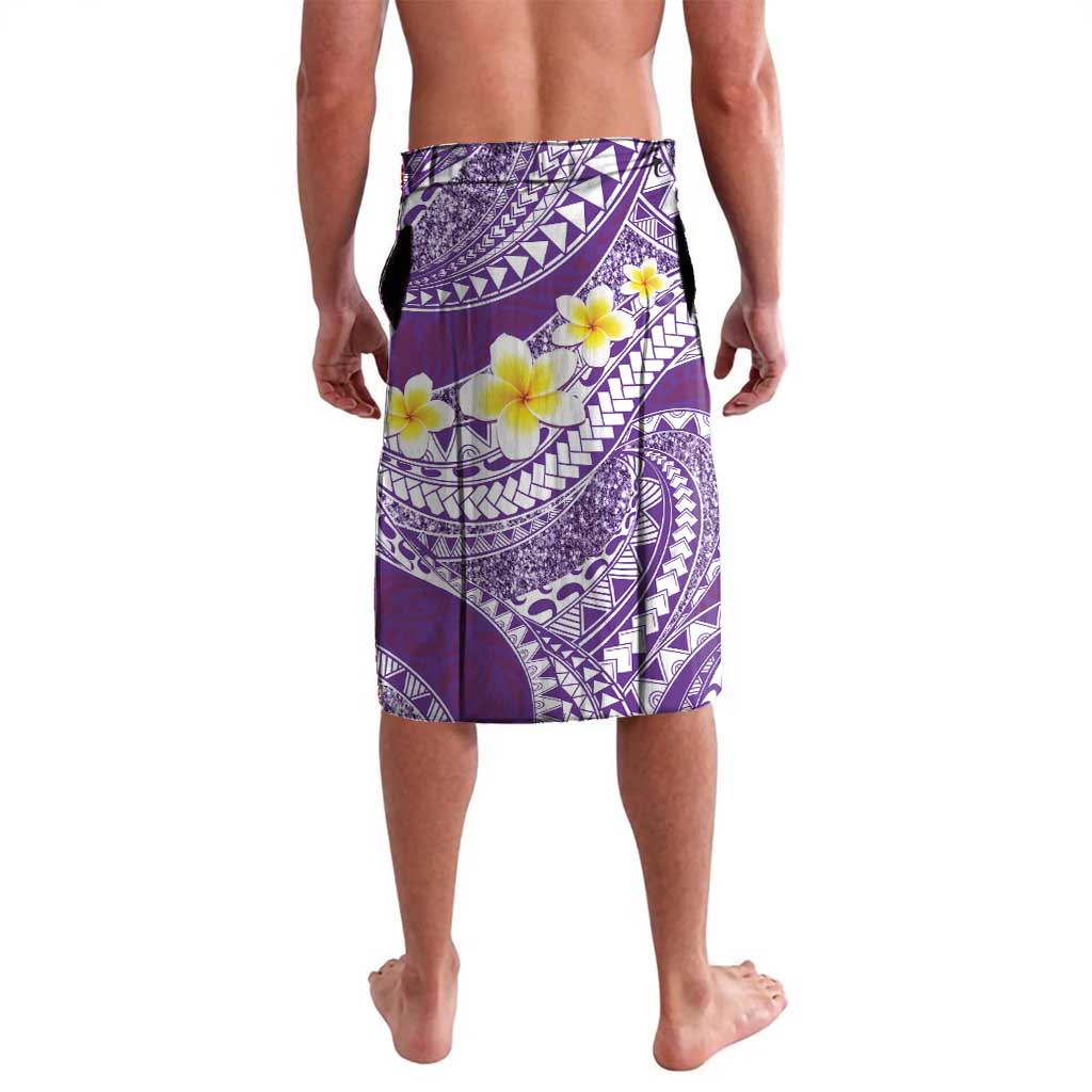 Plumeria Polynesian Purple Glitter Pattern Lavalava