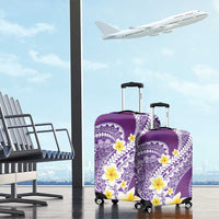 Plumeria Polynesian Purple Glitter Pattern Luggage Cover