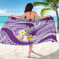 Plumeria Polynesian Purple Glitter Pattern Sarong