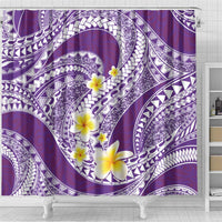 Plumeria Polynesian Purple Glitter Pattern Shower Curtain