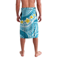 Plumeria Polynesian Sky Blue Glitter Pattern Lavalava