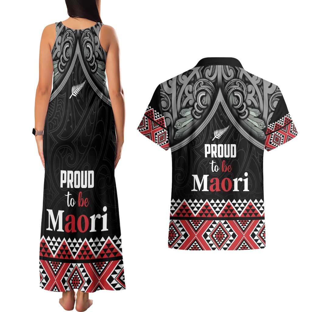 Aotearoa Toitu Te Tiriti Waitangi Couples Matching Tank Maxi Dress and Hawaiian Shirt Proud To Be Maori