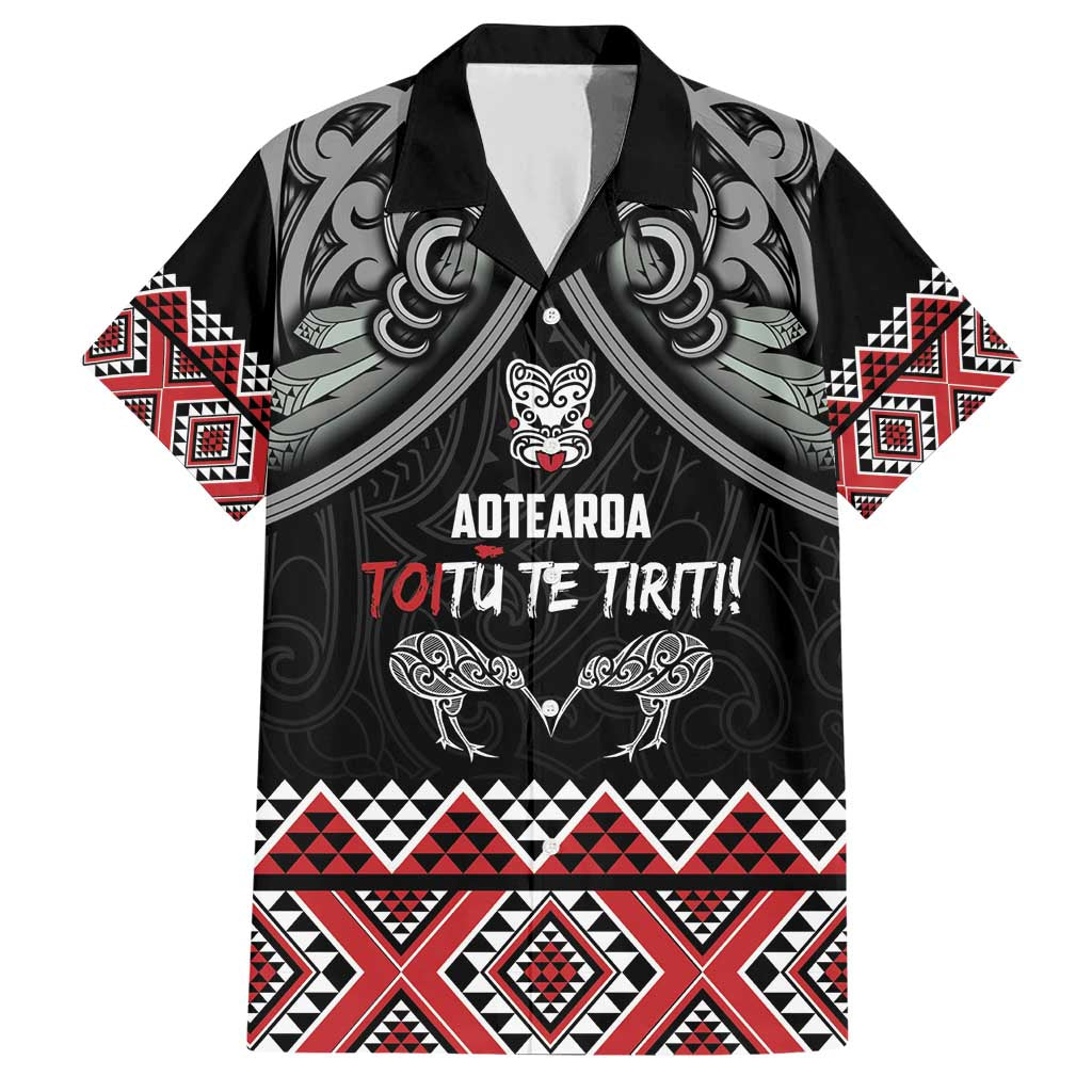 Aotearoa Toitu Te Tiriti Waitangi Family Matching Short Sleeve Bodycon Dress and Hawaiian Shirt Proud To Be Maori