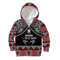 Aotearoa Toitu Te Tiriti Waitangi Kid Hoodie Proud To Be Maori LT01 Zip Hoodie Black - Polynesian Pride