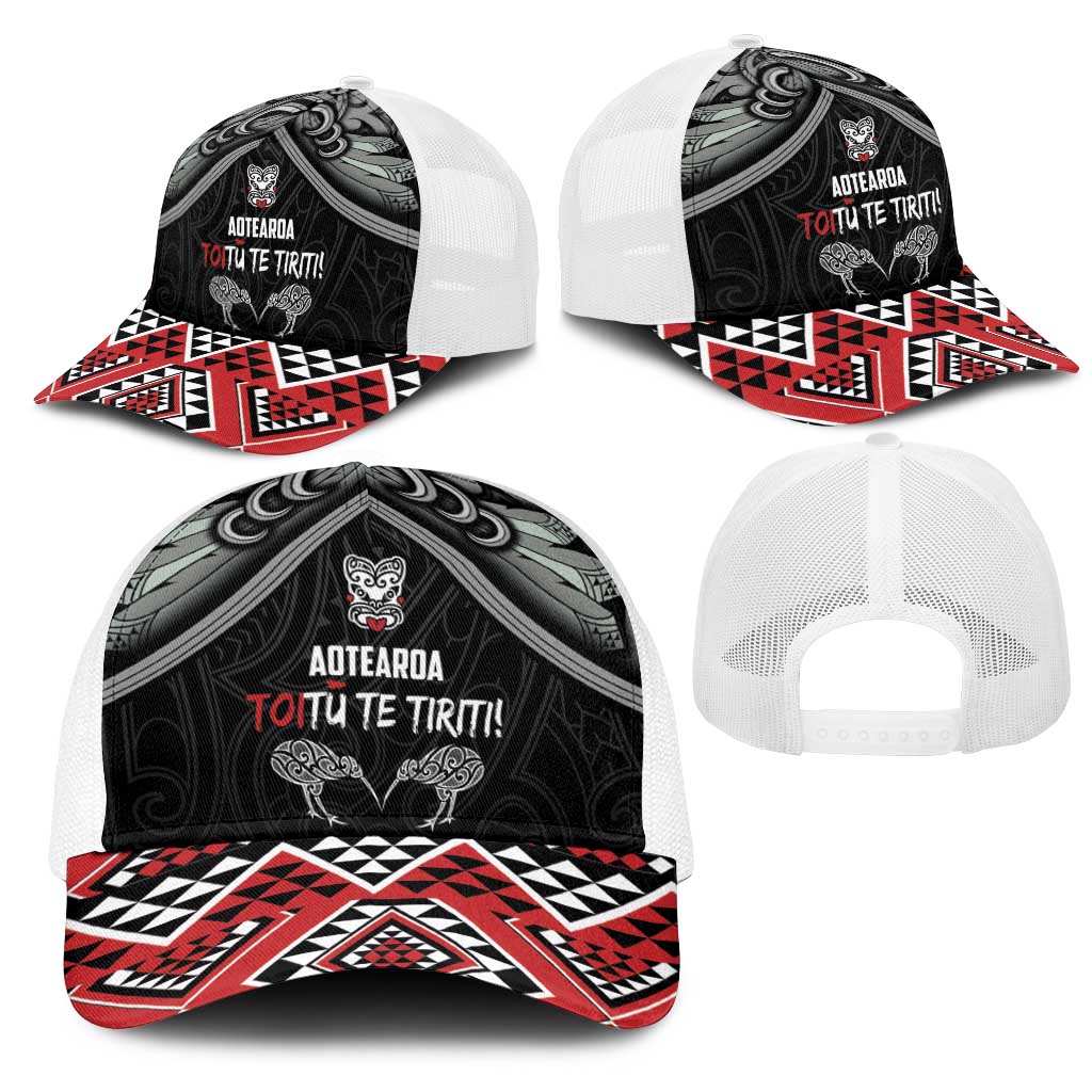 Aotearoa Toitu Te Tiriti Waitangi Mesh Trucker Cap Proud To Be Maori LT01 - Polynesian Pride