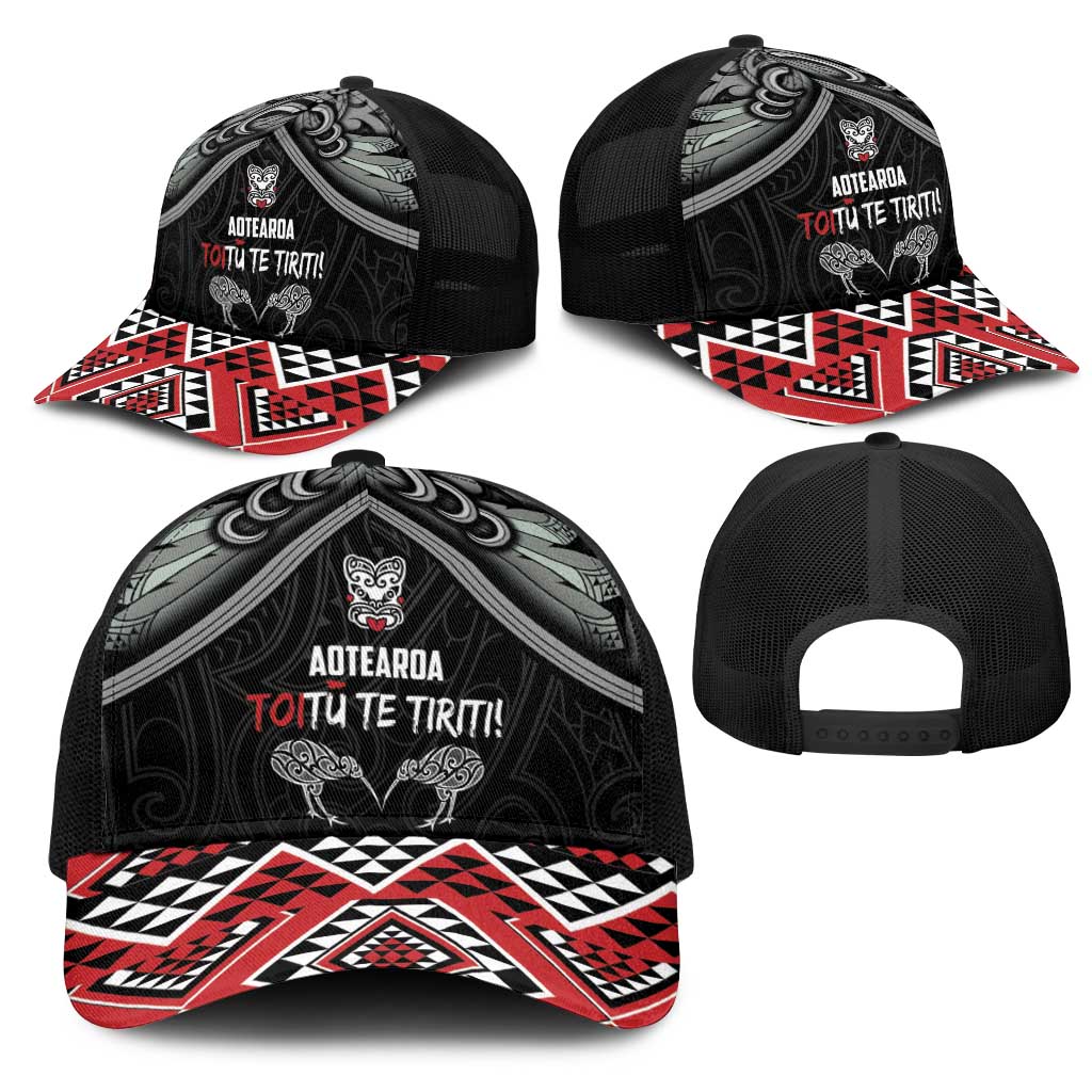 Aotearoa Toitu Te Tiriti Waitangi Mesh Trucker Cap Proud To Be Maori LT01 - Polynesian Pride