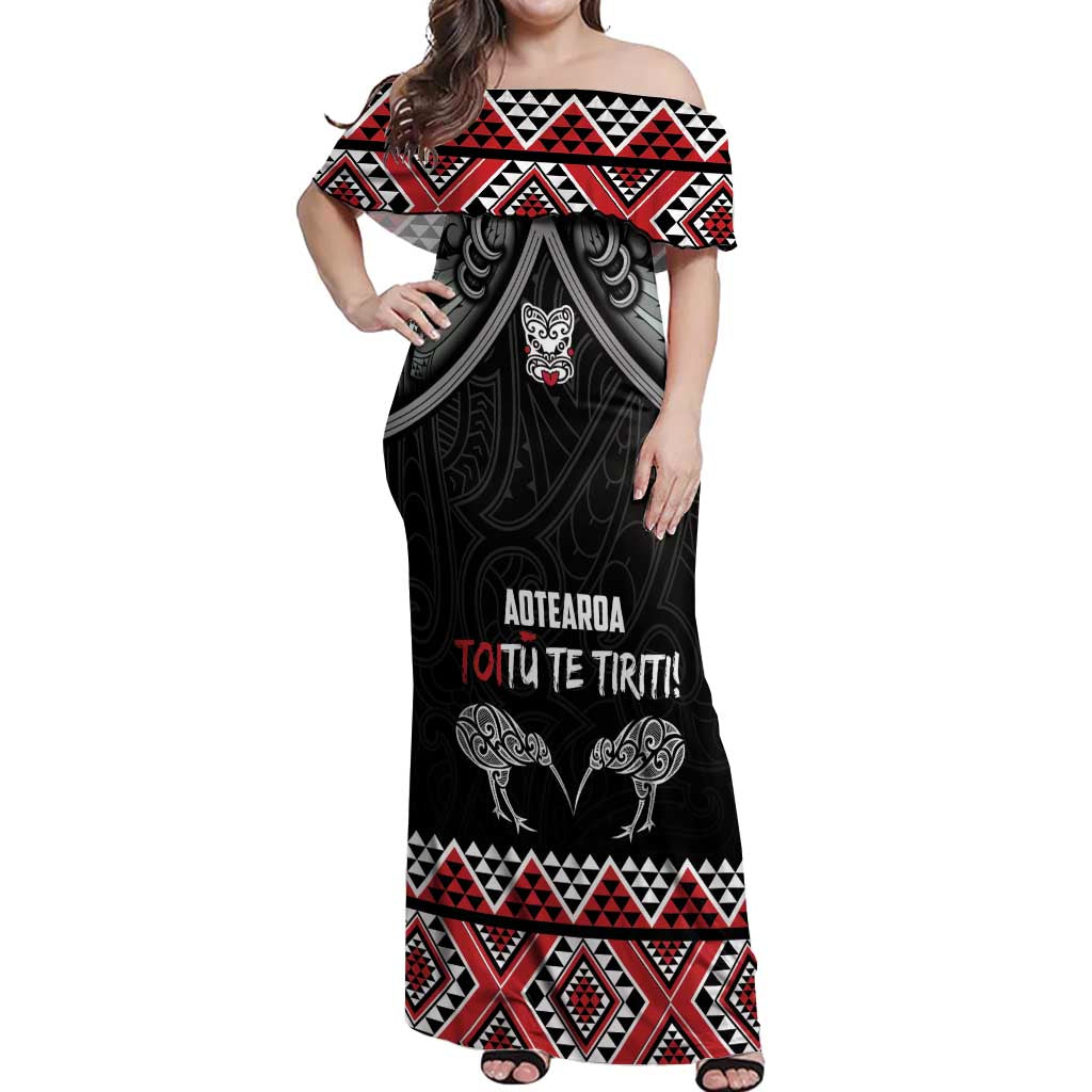 Aotearoa Toitu Te Tiriti Waitangi Off Shoulder Maxi Dress Proud To Be Maori