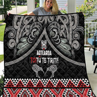 Aotearoa Toitu Te Tiriti Waitangi Quilt Proud To Be Maori LT01 Black - Polynesian Pride