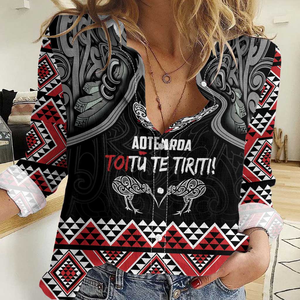 Aotearoa Toitu Te Tiriti Waitangi Women Casual Shirt Proud To Be Maori