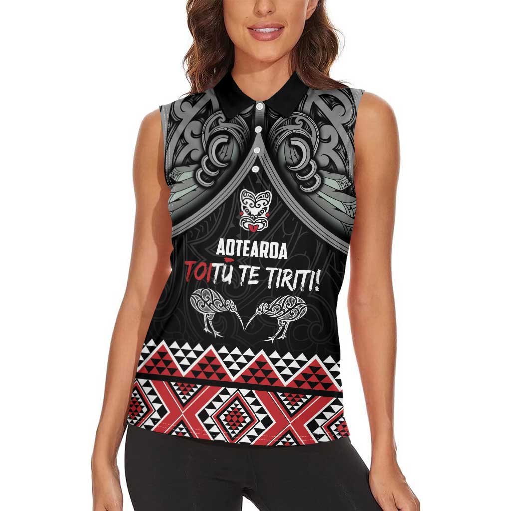 Aotearoa Toitu Te Tiriti Waitangi Women Sleeveless Polo Shirt Proud To Be Maori