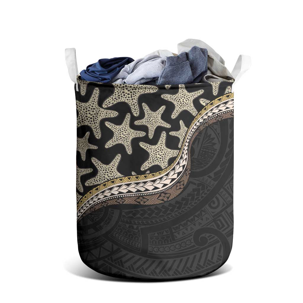 Beige Polynesian Starfish Unique Pattern Laundry Basket