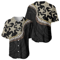 Beige Polynesian Starfish Unique Pattern Baseball Jersey