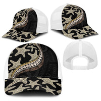 Beige Polynesian Starfish Unique Pattern Baseball Net Cap